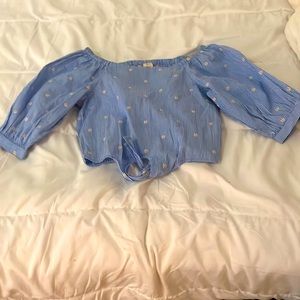 Cute crop floral blue blouse from forever 21